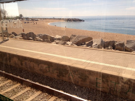 view from a train in Spain