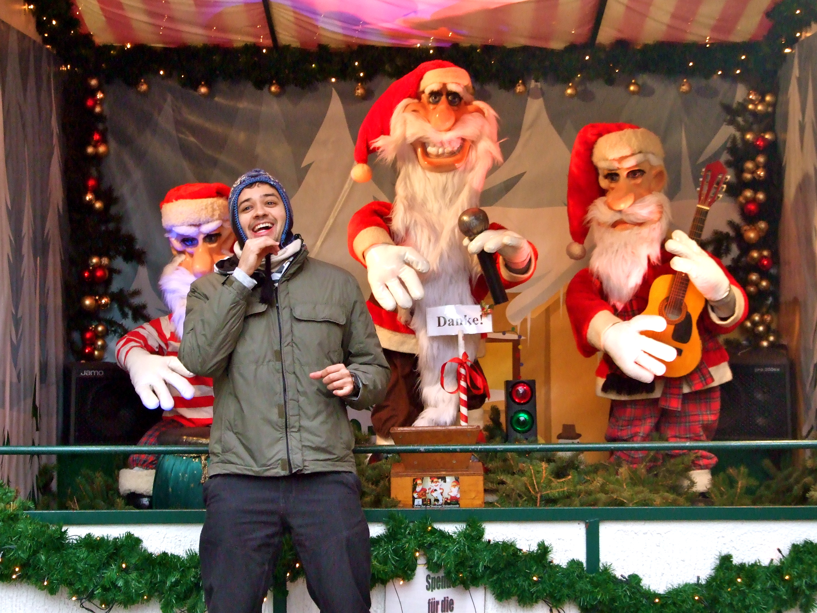 Singing Christmas carols in Hamburg, Germany