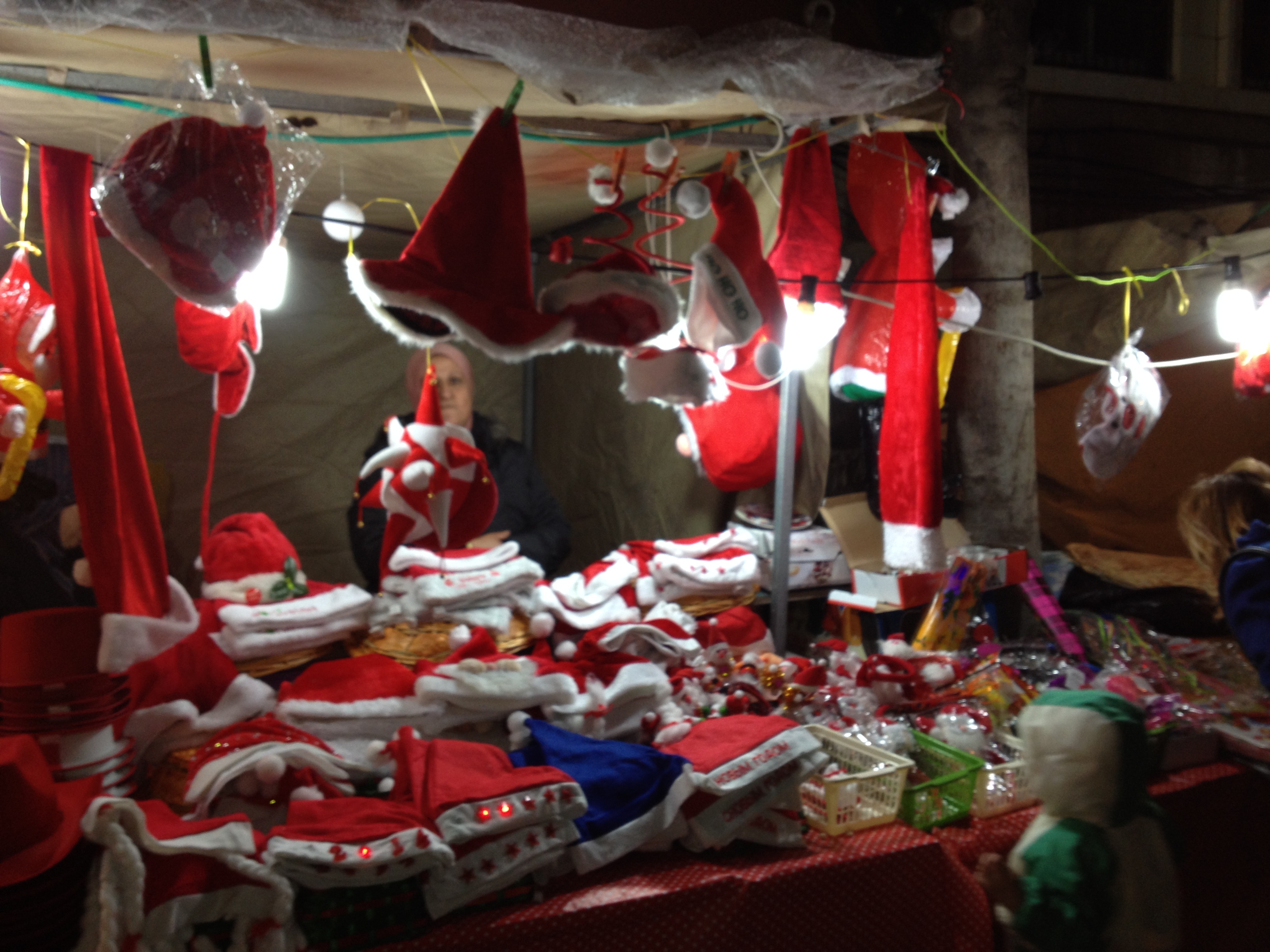 Santa gear at the Christmas Markets in Nazareth