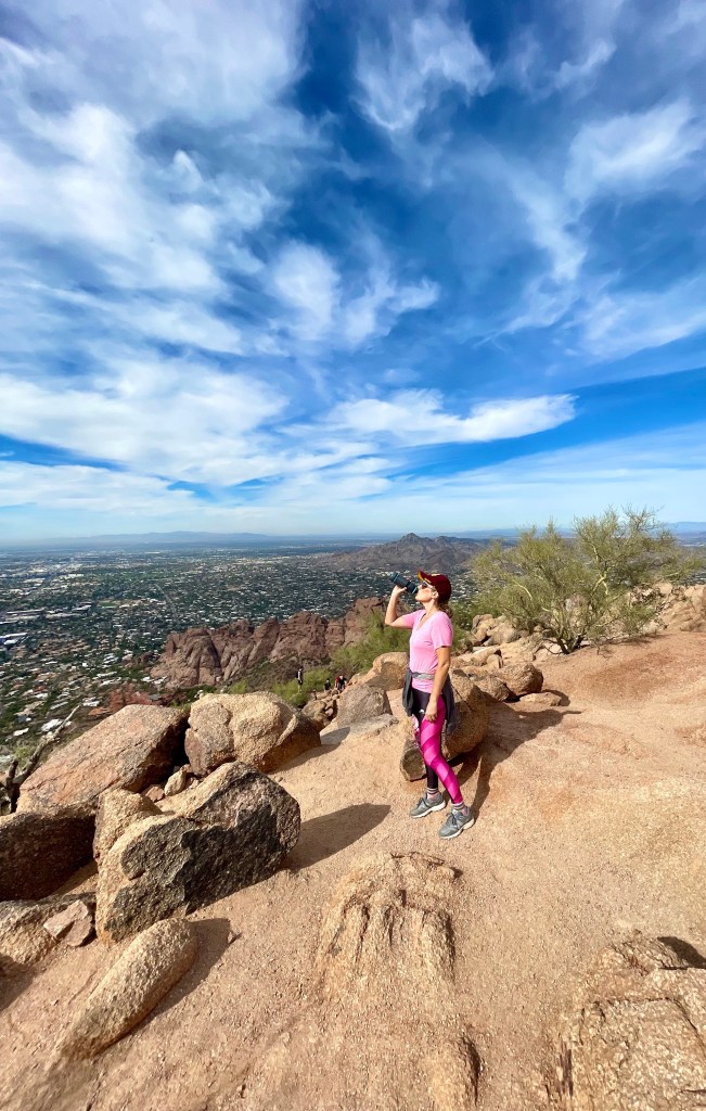 Drink lots of water for Camelback Mountain hike!