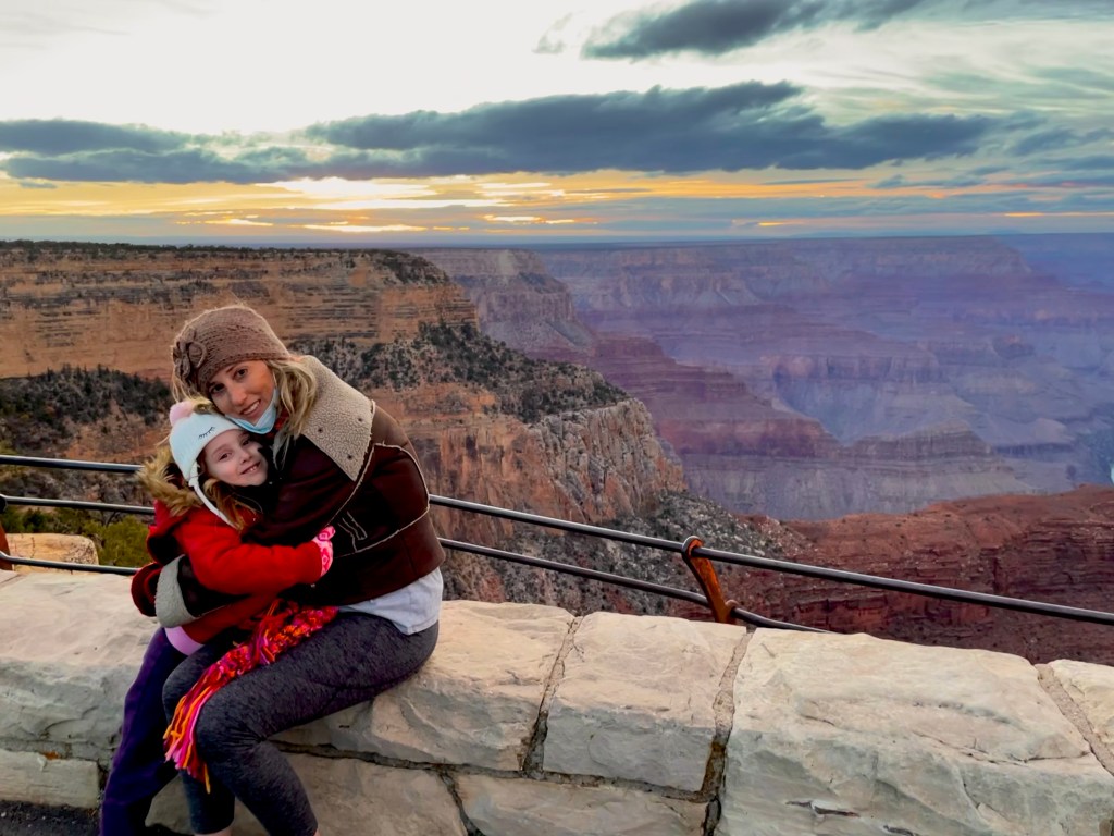 hugging pic at the Grand Canyon sunset