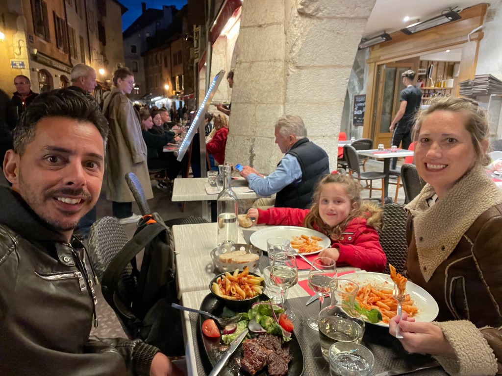 Dinner in the Old Town of Annecy, France